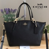 (100% ORIGINAL) Tas COACH Kelsey Satchel Black Coach Logo Crossbody