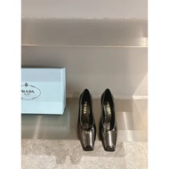 2025早春最新走秀爆款时装单鞋方头高跟鞋粗跟高跟鞋