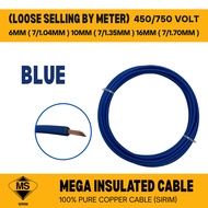 [METER] MEGA KABEL Insulated PVC Cable (SIRIM) 100% Pure Copper (6mm/10mm/16mm)