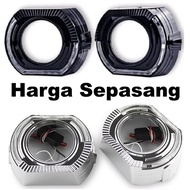 Shroud Projector BiLED BMW Sport Angel Eye Crystal Projie HID 3 Inch 2.5 Inchi Inci Kristal Mobil Mo