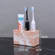 New Arrival Marble Bathroom Kit Liquid Soap Dispenser Dish Toothbrush Holder Rack Tray Cotton SwabTissue Napkin Box OrangeTH