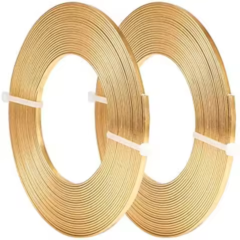 32 Feet 2 Rolls 3mm Wide Flat Jewelry Craft Wire 18 Gauge Aluminum Wire for Bezel, Sculpting, Armatu