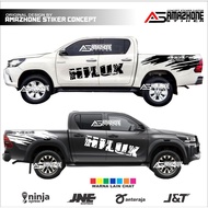 Hilux Triton stickers, side body strip cutting stickers for Hilux 4x4 Triton cars