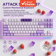 Attack Shark X87 Gaming Keyboard Type-C Wired 2.4G Bluetooth Triple Connection Slotted PC Plate 1.2m