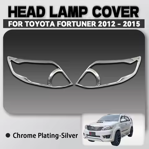 For Toyota Fortuner 2012 - 2015 Abs Chrome Plated Silver Car Head Lamp Cover Trim Car Accessories Ex