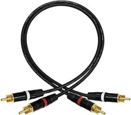 1.5 Foot – Audio Interconnect Cable Pair Custom Made by WORLDS BEST CABLES – Using Mogami 2964 Wire and Neutrik-Rean NYS Gold RCA Connectors