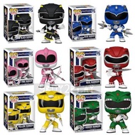 「新貨預訂」Funko pop 6" Mighty Morphin Power Rangers 30th Black Blue Pink Red Yellow Green Keychain Megaz
