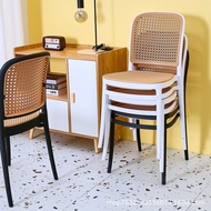 Minimalist Cafe Chair Bench Modern Rattan Bench Strong Comfortable Bench Elegant Design