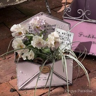 Retro Tin Wall-Mounted Flower Box | Hanging Envelope Flowerpot, Terrace Fence Balcony Pastoral Stora