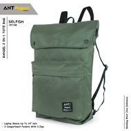 ANT PROJECT - SELFISH Olive Unisex 25L Laptop Slot Backpack