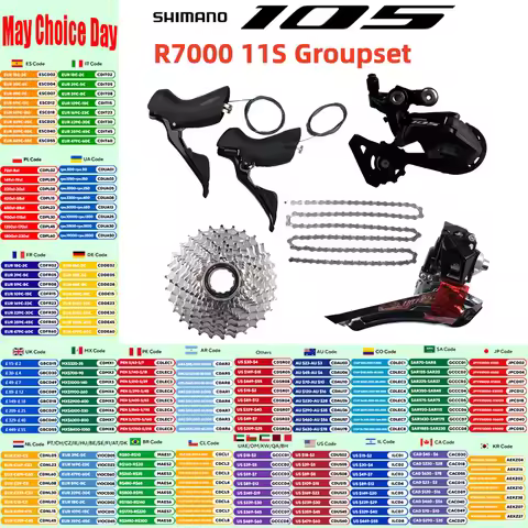 Shimano 105 Series R7000 Groupset 2x11S Shifter Front Rear Derailleur Cassette R7000 Hg601 Chain For