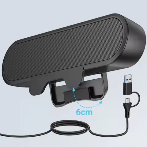 Type-C/USB Speaker with Hidden Clip-on Laptop Mini Soundbar Desktop Portable Mobile Phone Suitable f