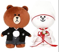 日本 Line Friends Wedding Brown Cony 熊大 兔兔 結婚公仔 和服 白無垢