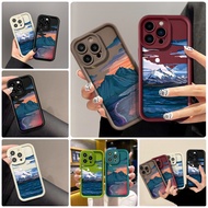 For infinix Hot 8 9 Pro Play/Hot 10 lite 10 11 Hot 12 Play 12i Ins oil painting romantic painting mountains and sea soft TPU mobile phone case