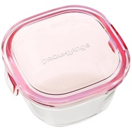 Iwaki Heat-Resistant Glass Storage Container Pink Square SS 200ml Pack & Microwave