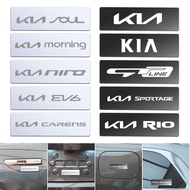4 Pcs Kia Kn Mirror Metal Car Logo Stickers Label 3D Badge Decoration Label Car Modification Accessories for Sonet Niro Hybrid Cerato Stonic Rio Sportage Morning Seltos K2 K3 K5