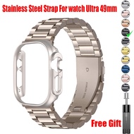 Compatible for iwatch ultra 49mm case +  Stainless Steel strap for iwatch watch ultra pc case and strap Accessories