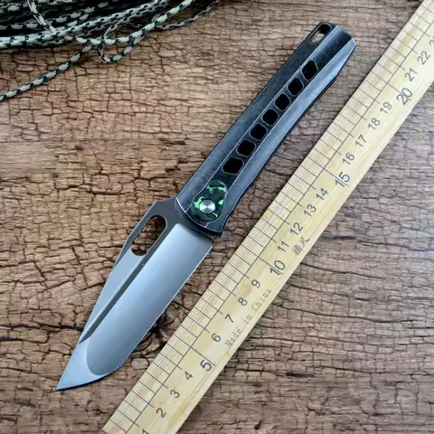 Twosun Outdoor Pocket Knives M398 Blade Timascus Titanium Handle One Solid Fast Open for Gift Collec