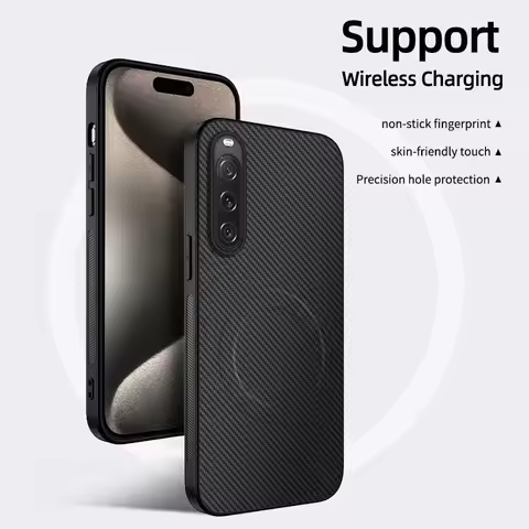 For Sony Xperia 10 III Case Soft Silicone PC+TPU Carbon fiber Magnetic Protective Phone Cover For So
