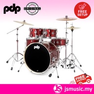 DW PDP Mainstage 5-pc Drum Kit with Hardware, Stool & Cymbals - Twisted Cherry