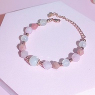 戀愛天使 月亮石 粉晶 月光石 薔薇輝石 水晶手鏈 天然石 生日