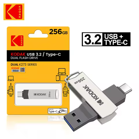 KODAK Type-C Dual USB 3.2 Flash Drive K273 128GB 256GB Memory Stick Pendrive 256GB 64GB U Disk Free 