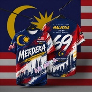 Malaysia Independence Day 2026 T-Shirt. 69th Merdeka Patriotic Tee. Full Sublimation Quick Dry Stree