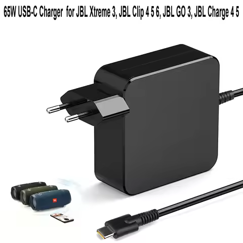 65W USB-C Charger for JBL Speaker Xtreme 3, JBL Clip 4 5 6, JBL GO 3, JBL Charge 4 5 Portable Waterp