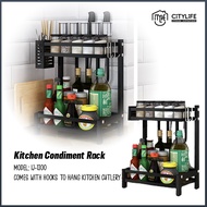 Citylife - Stainless Steel Multipurpose Kitchen Condiment Rack Organizer - 2 Tier (Assemble Needed) IJ-1300