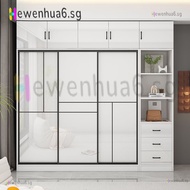 Wardrobe Solid Wood Wardrobe Sliding Doors 2 Doors Wardrobe Glossy Storage Cabinet Hewenhua6.Sg