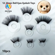 MEIGU 10pcs Doll Toy Safety Eyes, DIY 12-35mm Eyes Eyelash Toys,  8 Styles Stereoscopic Flash Eyelas