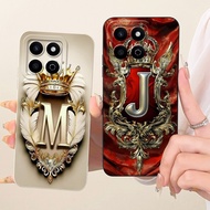 For Honor  X7C ALT-NX1 / Honor 200 Smart Case Glod Letter Painted Soft Silicone Len Proective Cover 