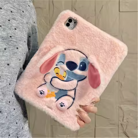 3D Cartoon Plush Stitch Hug Duck Tablet Case for Samsung Tab S7 S8 S9 S10+ 12.4" S10 FE+ 13.1" Ultra