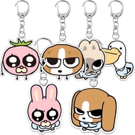 Acrylic keychain shaped like Beagle dog, cute rabbit, cat, funny meme, 5cm hanging bookbag, cute car