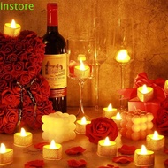 INSTORE 12Pcs Flameless Candles, Artificial Night Light Love Heart LED Candles, Romantic Glitter Battery-Power Heart-shaped Electronic Candle Valentine's Day