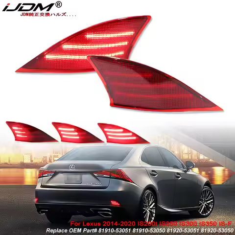 iJDM Rear Bumper Reflector Light Trim For Lexus 2014-2020 IS200t IS250 IS300 IS350 IS-F. Function as