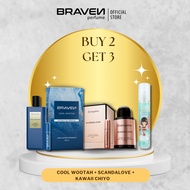 BRAVEN + EVANGELINE Perfume Set Parfum Lelaki Perempuan - Buy 2 Get 3 -Fresh Cool Wootah + Manis Fru