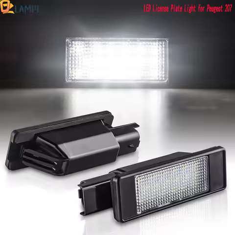 2PCS Car Rear 18 LED SMD License Number Plate Light Lamp 6000K For Peugeot 207 207 CC 208 308 II 201