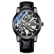 CHENXI นาฬิกากีฬาทัวบิยงนาฬิกากลไกนาฬิกาอัตโนมัติผู้ชายนาฬิกาเหล็กเต็มรูปแบบกันน้ำนาฬิกาข้อมือธุรกิจ