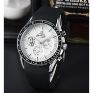 Omega OMEGA Speedmaster Series Mechanical Movement Men's Watch Rui Watch Silver Dial Leather Strap