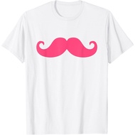 Pink Mustache Funny Hipster Handlebar Mustache T-Shirt