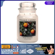 [sgstock] Village Candle Winter Clementine Large Glass Apothecary Jar Scented Candle, 21.25 oz, Whit