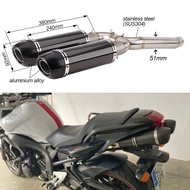 Motorcycle Carbon fiber Exhaust system Slip On Fit For Yamaha FZ-6N FZ-6S FZ6 FZ6S FZ6N 2004-2009  f