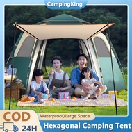 Tent Camping for 4 Person Waterproof Double Layer Waterproof Hexagonal Automatic Camping Tent