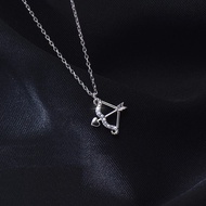 1 PC Eros Love Cupid's Arrow Necklace Flashing Diamond Bow Arrow Pendant Necklace