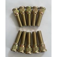 10pcs 1/2"-20 x 2 inci. Panjang UHL 0.61 inci. Penggantian Knurl Press-in Wheel Stud Lug untuk Dexte