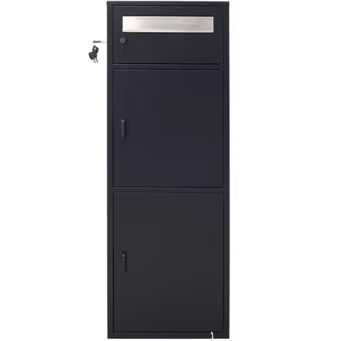 Large Steel Freestanding Floor Parcel Package Drop with Locking Letterbox Drop Mail Box with Multi C