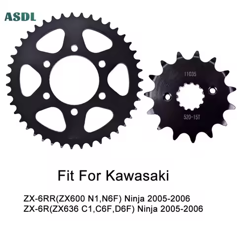 520 43T 15T Motorcycle Front Rear Steel Sprockets Kits for Kawasaki ZX-6R R ZX600 N1 N6F Ninja ZX-6R