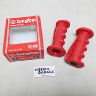 Handgrip Motor Universal Handfat 1 Set KIRI KANAN MERAH BINGBIN
