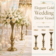 Elegant Gold Wedding Decor Vessel Stand | Flower Arrangement Vase for Wedding Aisle, Stage & Event D